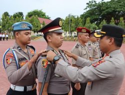 Kapolres Aceh Tamiang Pimpin Upacara Korps Raport, 32 Personil Naik Pangkat